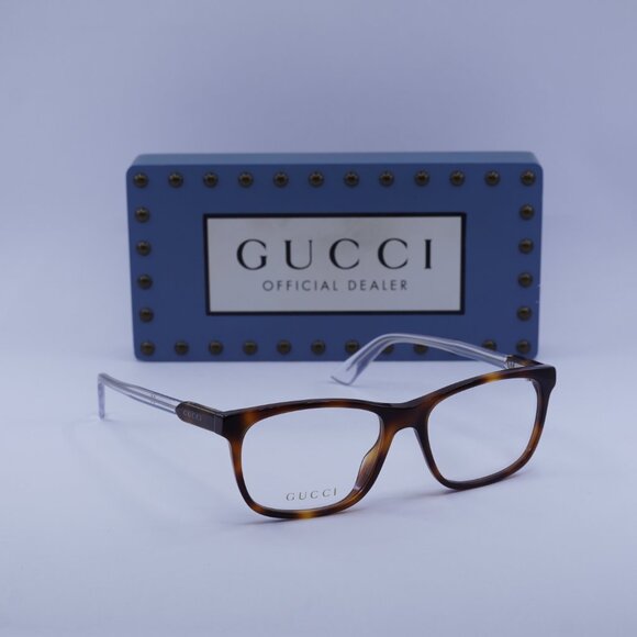 Gucci GG0490O 003 Rectangle Eyeglasses - Havana 53mm - Picture 3 of 9